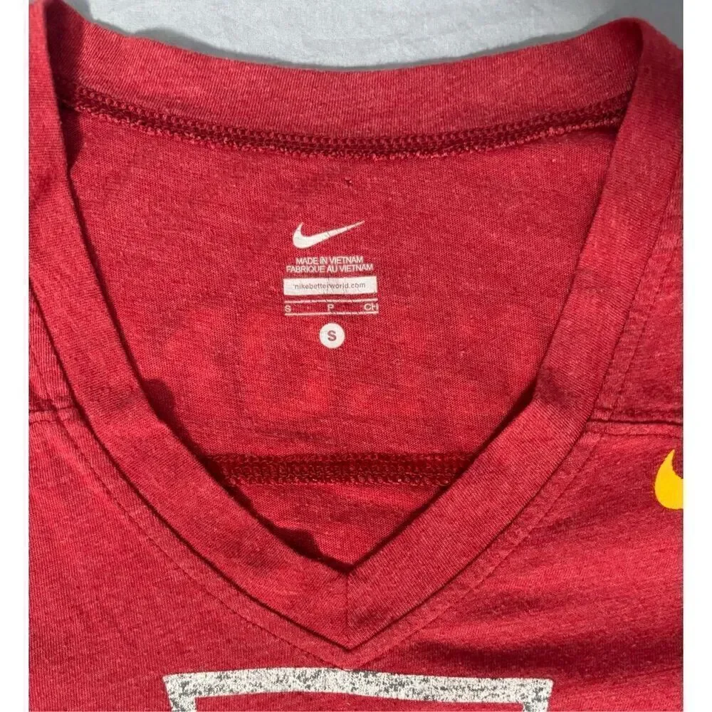 NIKE Iowa State Cyclones NCAA #1 Red Jersey T-Shirt Womens Small